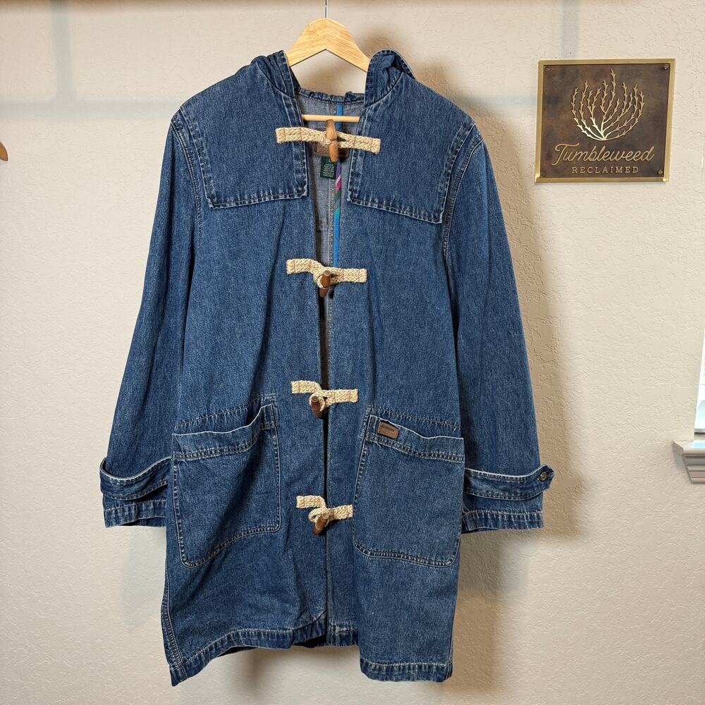 Lauren Ralph Lauren Indigo Denim Hooded Toggle Coat